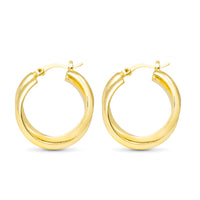 Gold Diana Polished Simple Twist Hoop Earrings