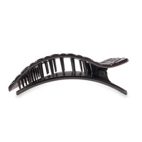 Teleties Jet Black QUILTED Flat Rectangle Hair Clip