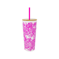 Lilly Pulitzer Tumbler with Straw, Unforgettable Pink