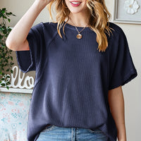 Navy Urban Ribbed Top