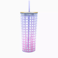 Lilly Pulitzer Tumbler with Straw - Spearmint Caning Ombre