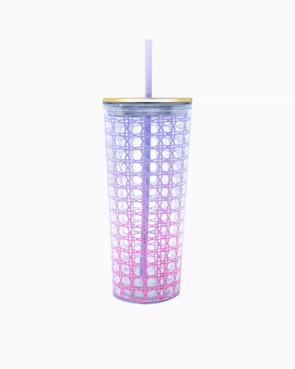 Lilly Pulitzer Tumbler with Straw - Spearmint Caning Ombre