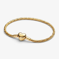 Pandora Heart Clasp Faceted Snake Chain Bracelet