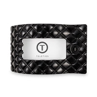 Teleties Jet Black QUILTED Flat Rectangle Hair Clip