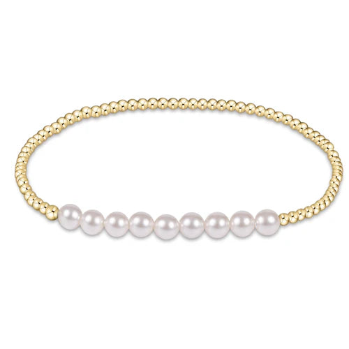 enewton Classic Gold Beaded Bliss 2.5mm Bead Bracelet - 5mm Pearl