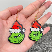 Grinch Christmas Dangle Earrings