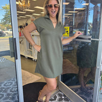 Collared Short Sleeve Dress