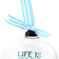 At The Beach 4" Iridescent Glass Ornament