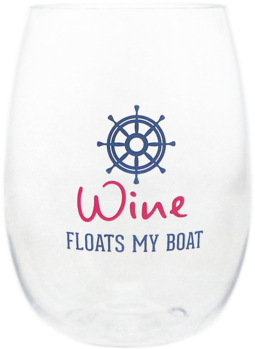 Floats My Boat 14oz Tritan Stemless Wine Glass ALL SALES FINAL