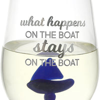 On the Boat - Sailboat - 19oz Stemless Wine Glass ALL SALES FINAL