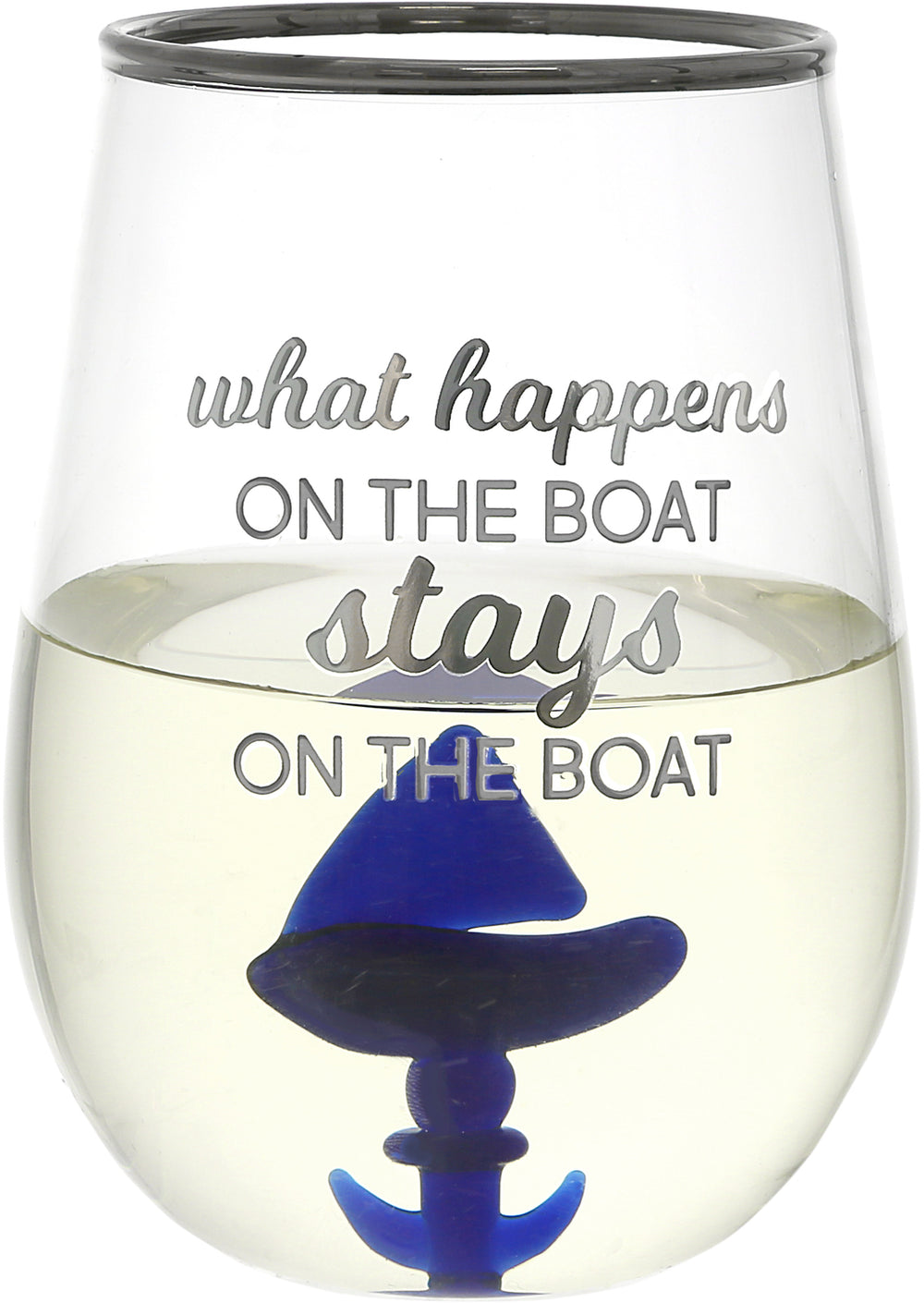 On the Boat - Sailboat - 19oz Stemless Wine Glass ALL SALES FINAL