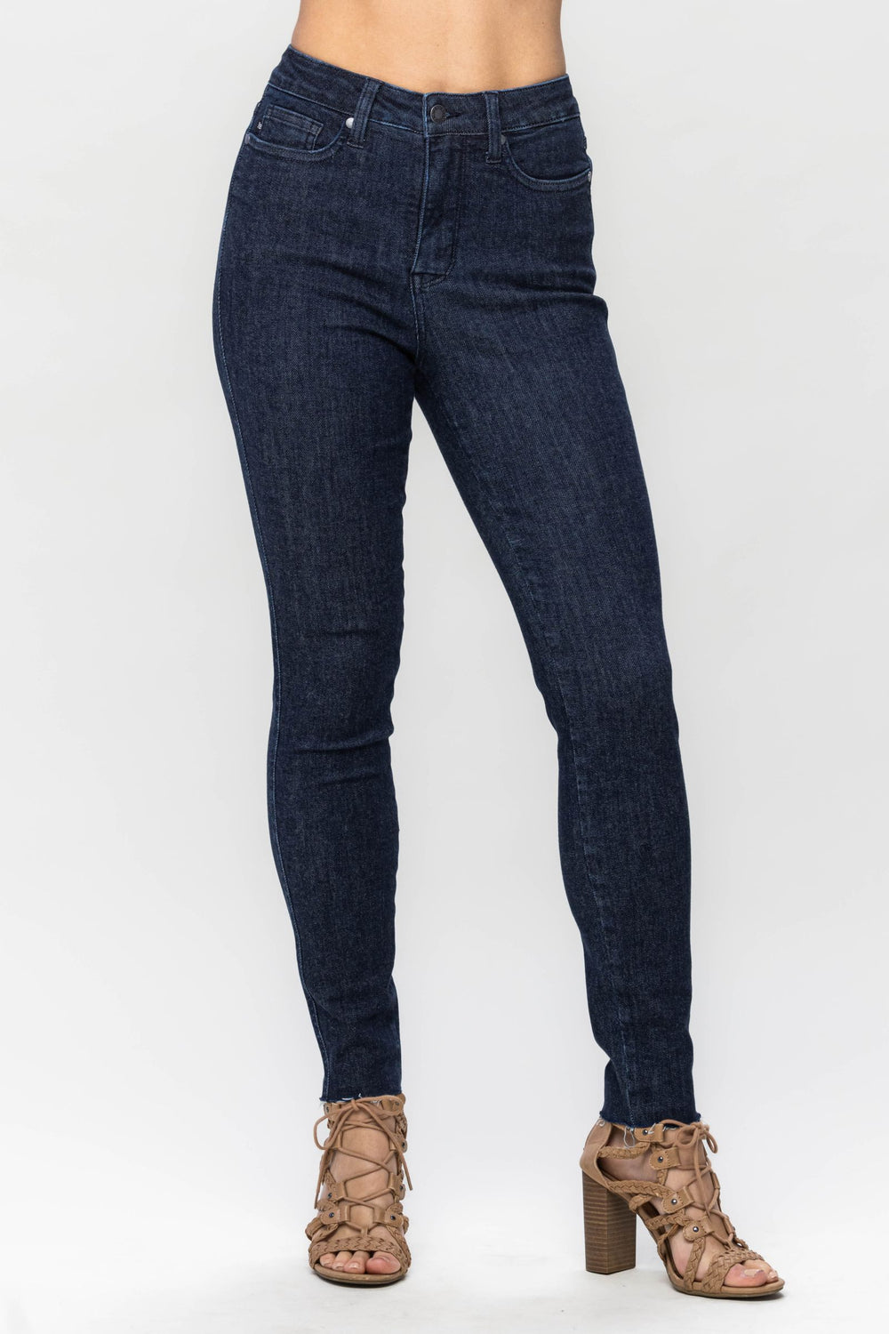 HW Tummy Control Raw Hem Skinny Jean