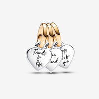 Pandora Two-tone Splittable Friendship Triple Dangle Charm