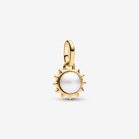 Pandora ME Treated Freshwater Cultured Pearl Sun Mini Dangle Charm 14k gold plating