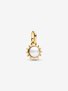 Pandora ME Treated Freshwater Cultured Pearl Sun Mini Dangle Charm 14k gold plating