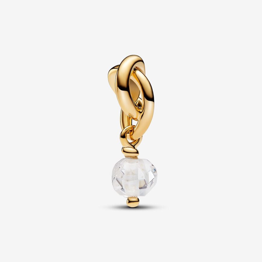 Pandora April Clear Eternity Circle Dangle Charm