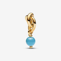 Pandora December Turquoise Blue Eternity Circle Dangle Charm