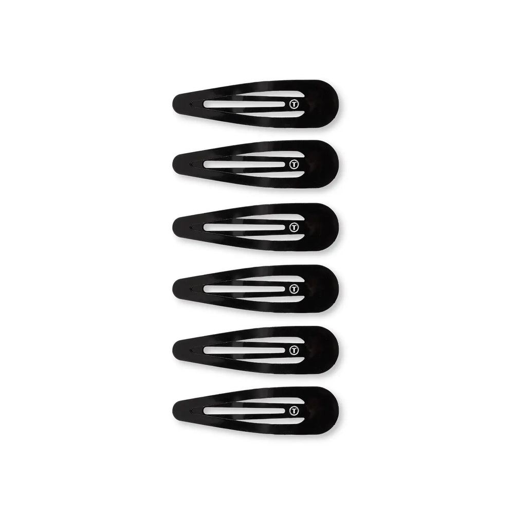Teleties Jet Black Snap Clip (6 count)