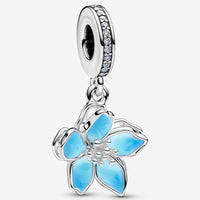 Pandor Blue Blossom Dangle Charm
