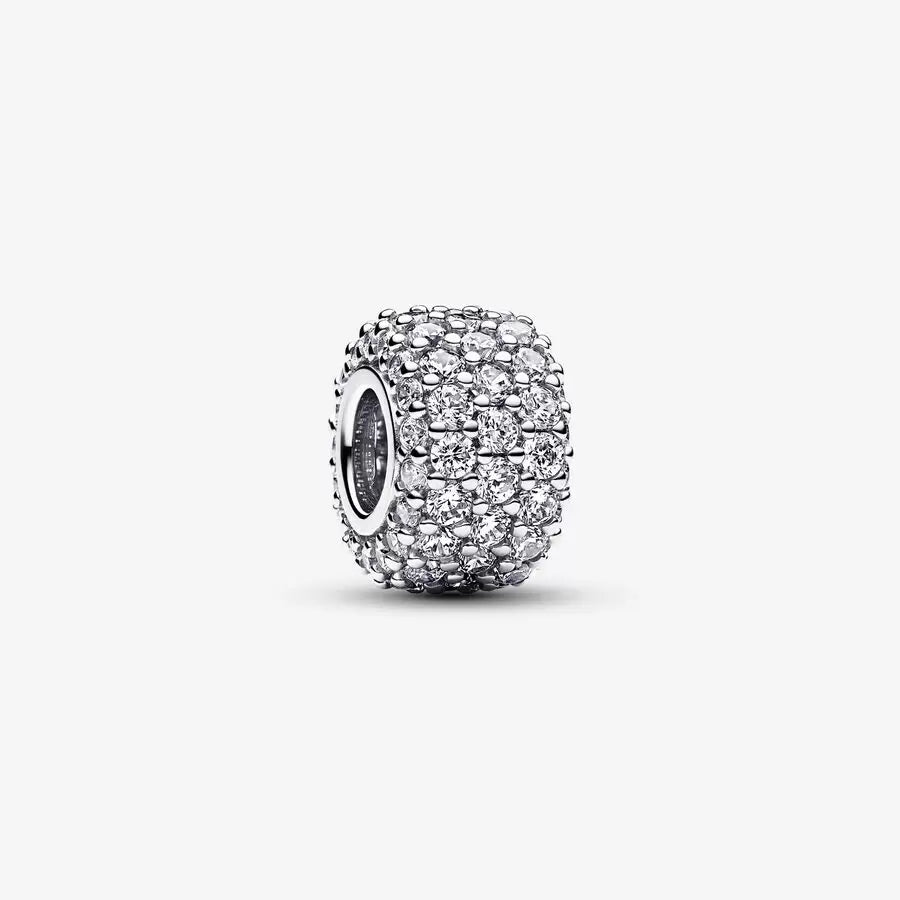 Pandora Sparkling Pavé Triple-row Charm in Sterling Silver