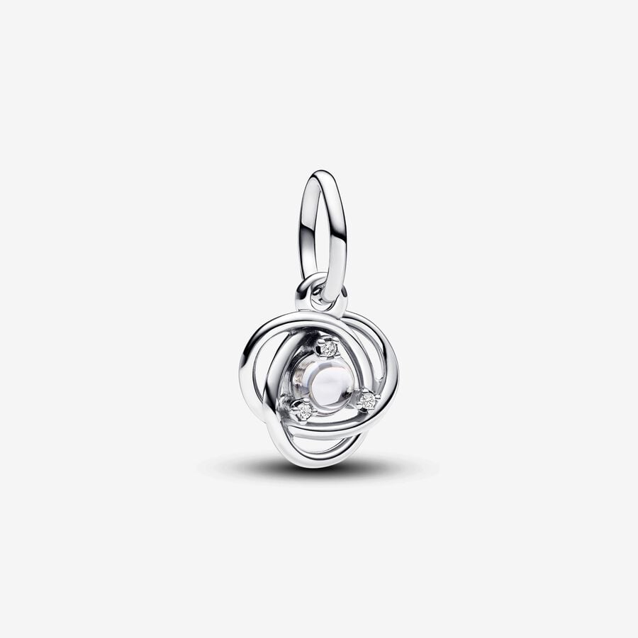 Pandora April Clear Eternity Circle Dangle Charm