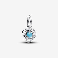 Pandora December Turquoise Blue Eternity Circle Dangle Charm