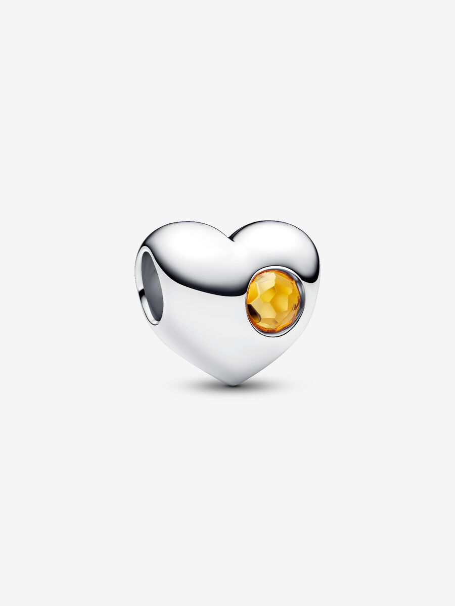 Pandora Engravable Honey Stone Heart Charm - November Birthstone