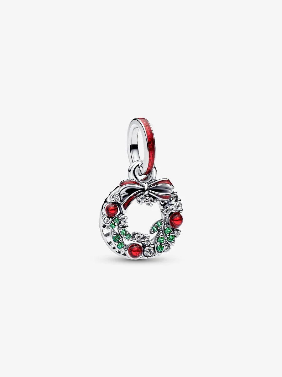 Pandora Holiday Wreath Double Dangle Charm