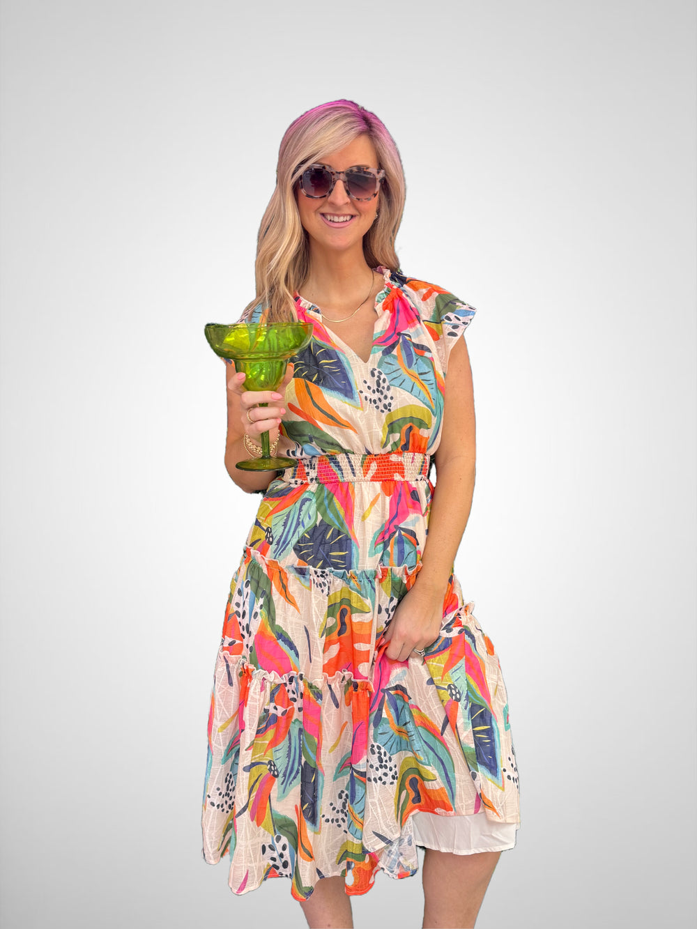 Flora Tiered Midi Dress