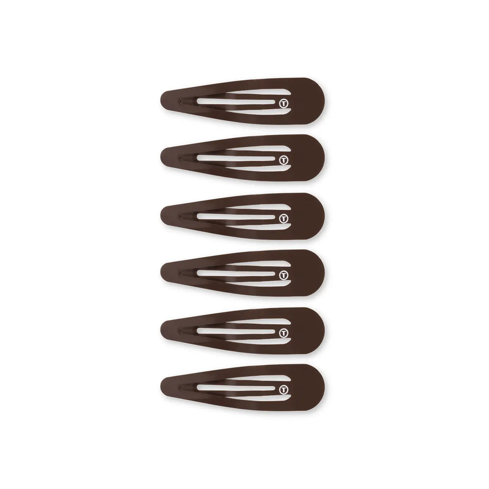 Teleties Brown  Snap Clip (6 count)