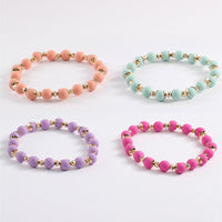 Pastel & Gold Beaded Stretch Bracelets