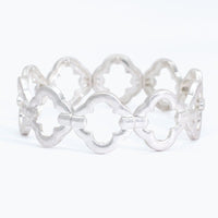 Matte Silver Linked Clover Bracelet