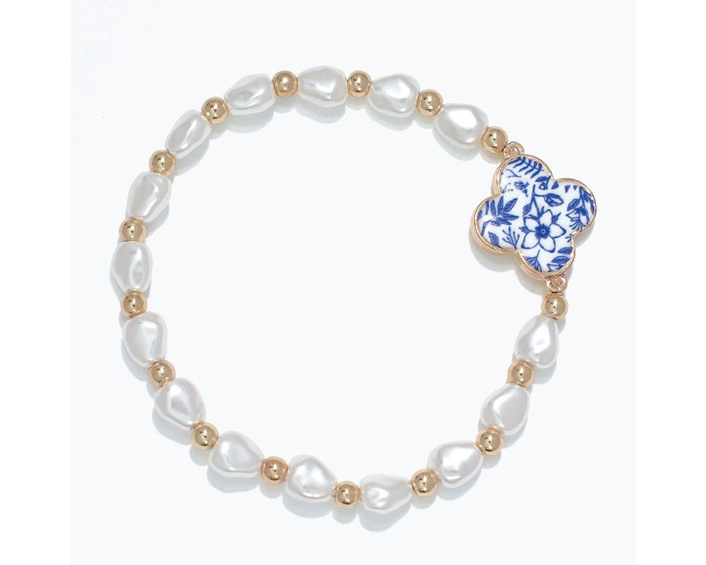Quatrefoil Pearl Bracelet