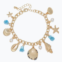 Gold Shells Charm Bracelet
