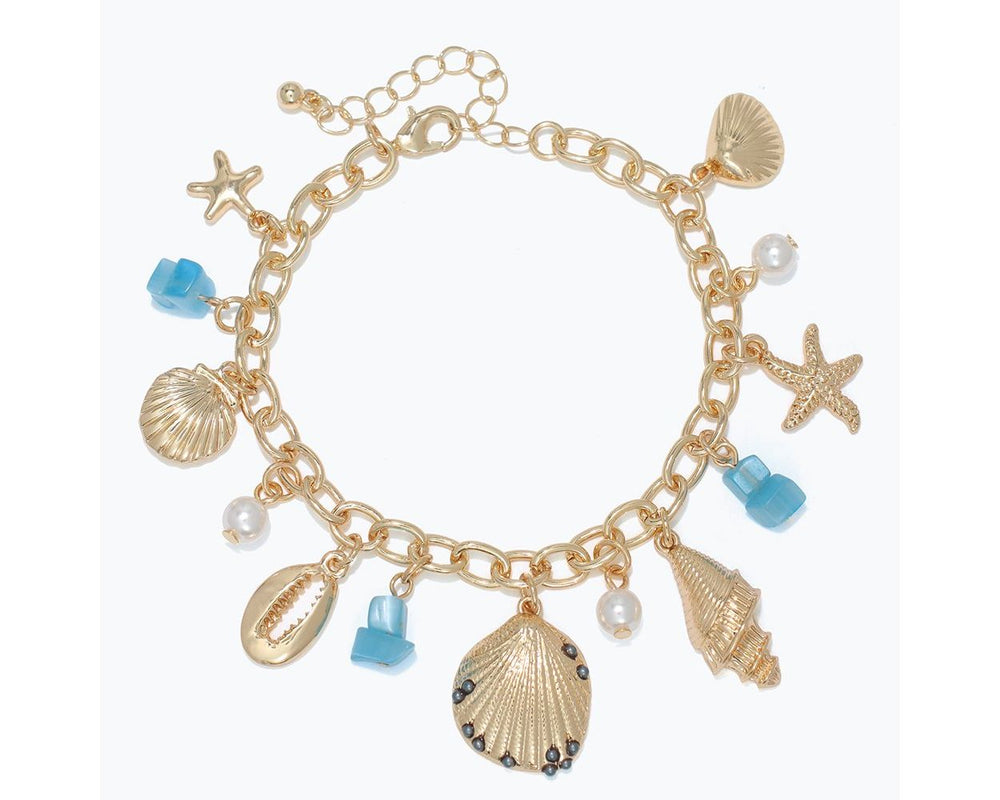 Gold Shells Charm Bracelet