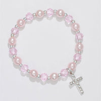 Little Love Crystal Cross Pink Bracelet