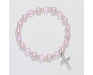 Little Love Crystal Cross Pink Bracelet