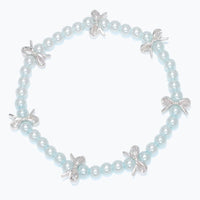 Blue Pearl & Bow Bracelet