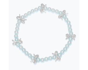 Blue Pearl & Bow Bracelet