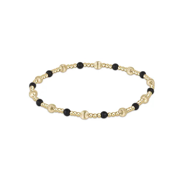 enewton Dignity Sincerity Pattern 4mm Bead Bracelet in Faceted Onyx