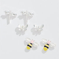 Dragonfly, Butterfly, Bee Trio Earrings