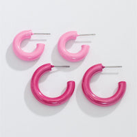 Pink AB Hoops Duo Earrings