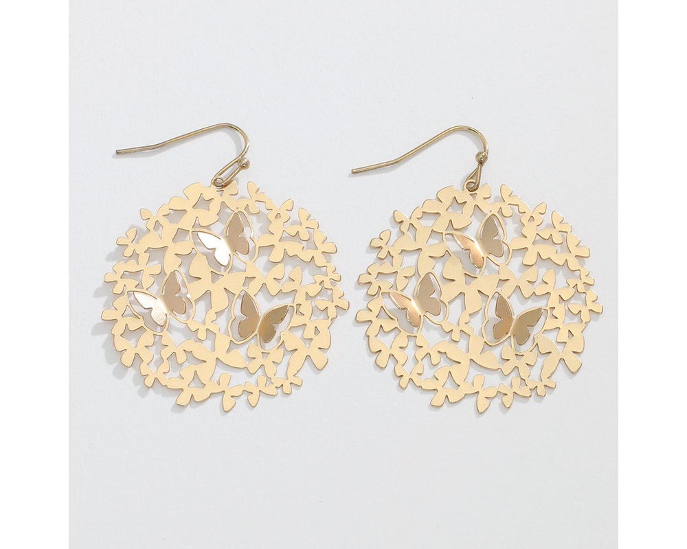Matte Gold Butterfly Cutout Earrings