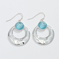 Aqua Silver Drop Earrings