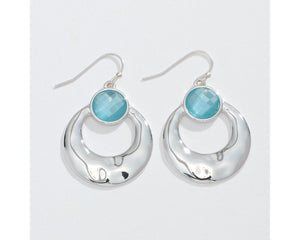 Aqua Silver Drop Earrings