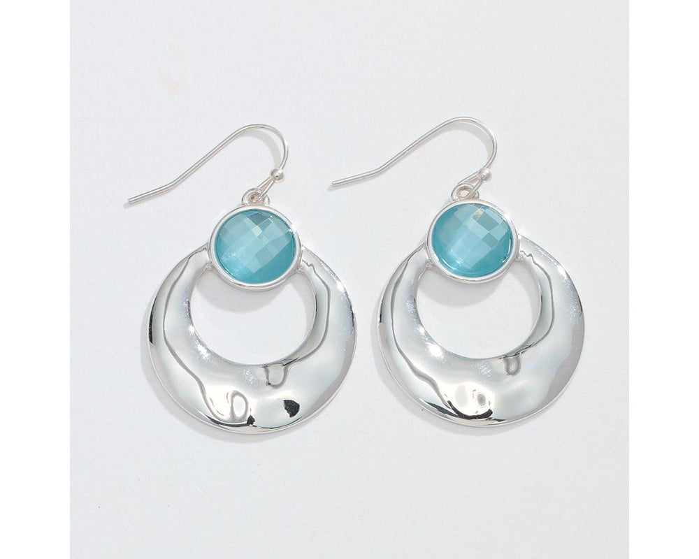 Aqua Silver Drop Earrings