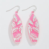 Pink Surfboard Earrings
