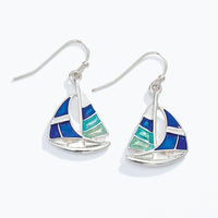 Silver Sailboat Dangle Earrings