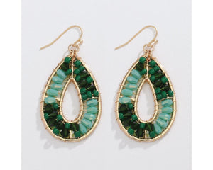 Faceted Green & Mint Beaded Earrings