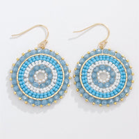 Beaded Blue Drop Earrings